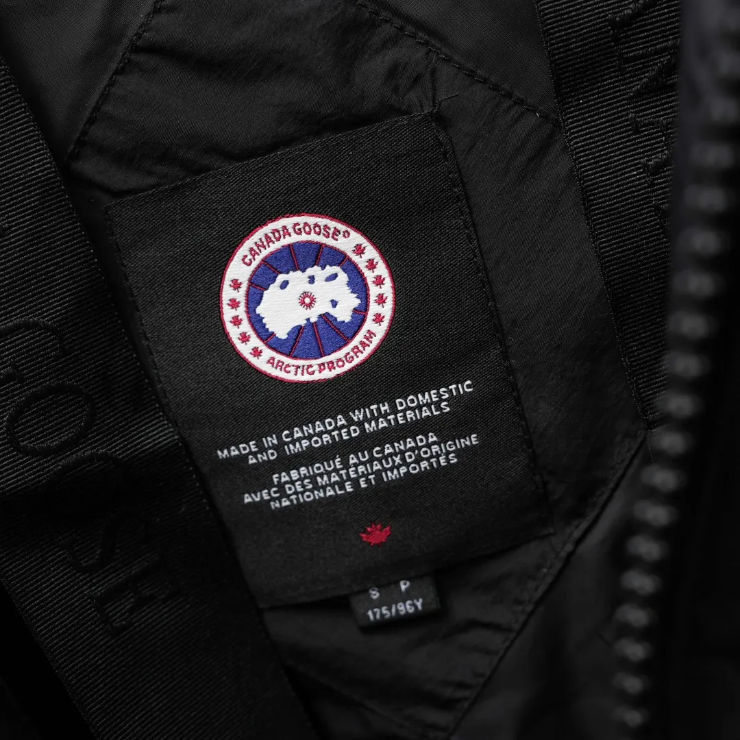 P1060 CANADA GOOSE丨Canada Goose 2800 Long Armband Hooded Down Jacket Color: Black Red Label Size: XS-XXL